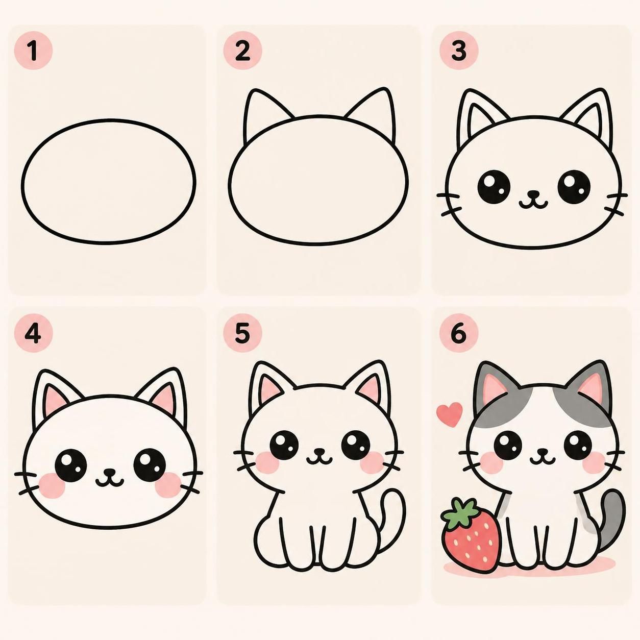 découvrez des tutos de dessin kawaii faciles pour croquer des animaux, des aliments, des fruits et plein d’autres idées mignonnes.